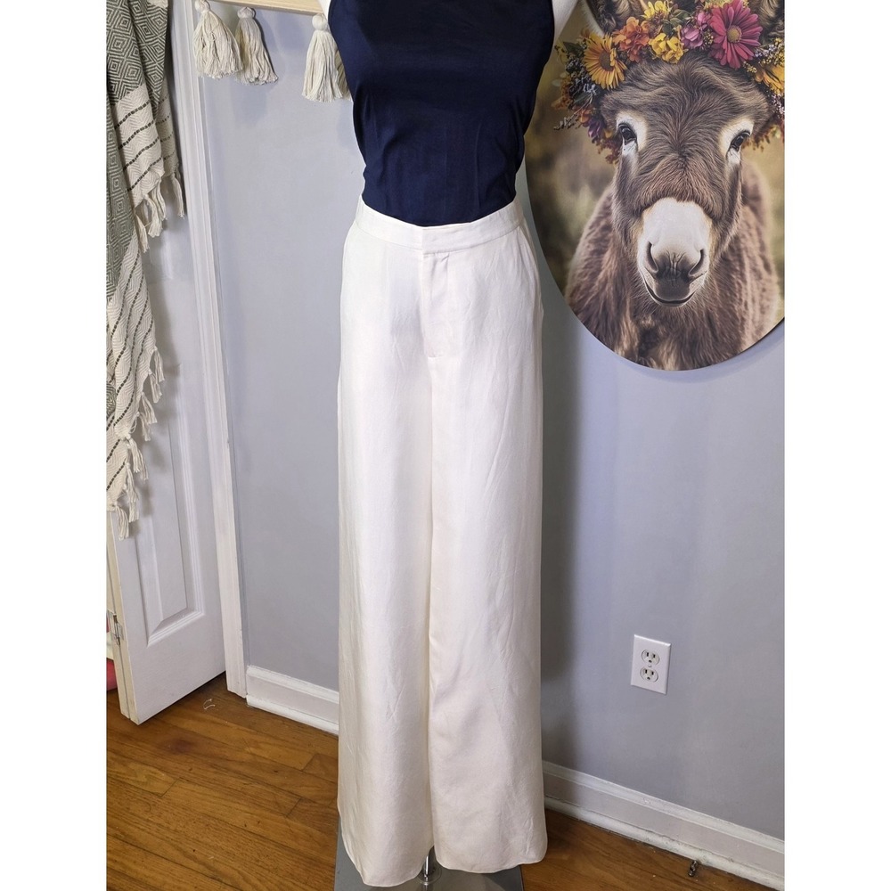 Ralph Lauren Purple Label Elaine Silk Shantung Wide Leg Pants Womens 2 $2490
